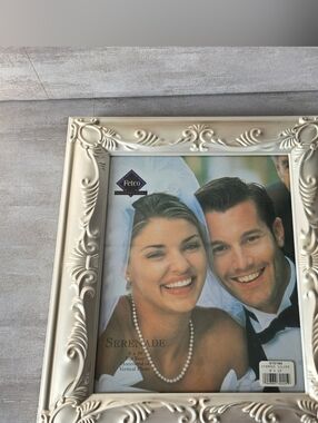 Vintage Fetco Serenade Brushed Silver/Ivory Tone Ornate 8x10 Picture Frame